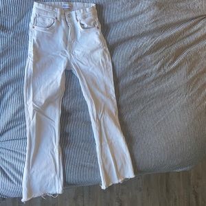 Zara white jeans with slight flare.